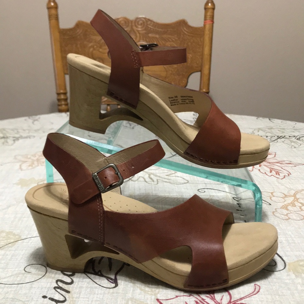 Dansko Leather Heeled Shoes Sandals Sz 39/ US8.5-9